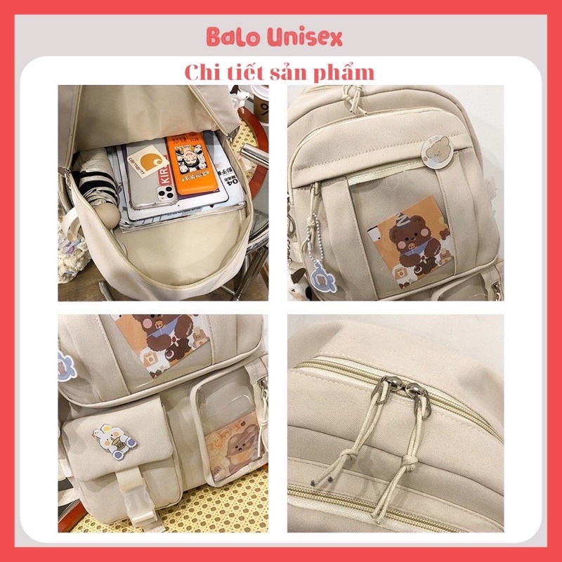 Balo nữ đi học Ulzzang kiểu dáng Hàn Quốc giá rẻ chống nước vừa laptop đi du lịch đa năng BLNĐH6