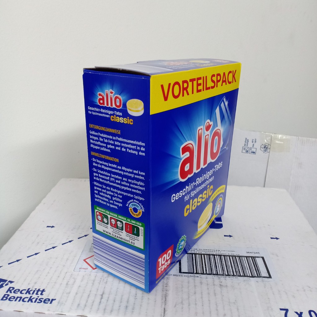 Viên rửa chén bát ly Alio hộp 100 viên dùng cho máy Đức