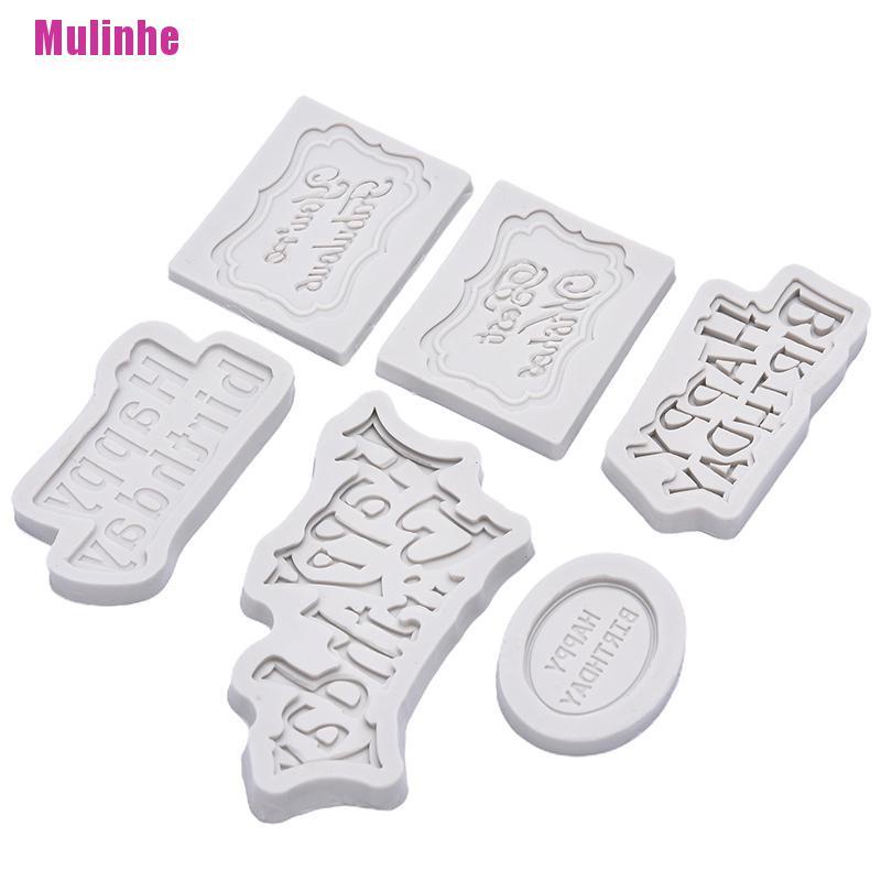 Khuôn Silicone Tạo Hình Chữ Happy Birthday 3D Trang Trí Bánh