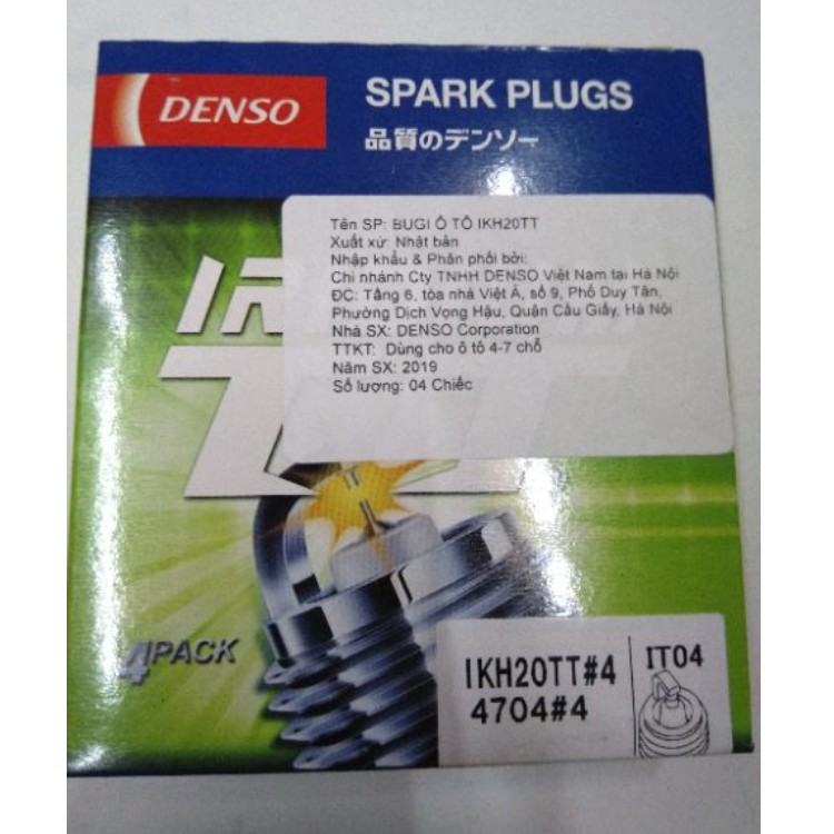 Bugi Denso Iridium IKH20TT - Giác 16 chân dài ren 14 - Giá trên 1 cái