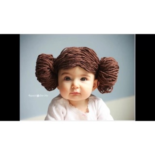Mũ tóc giả 2 búi cho bé