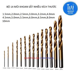 Mũi Khoan Xoắn MẠ TITAN Chân Tròn 1.5mm-10.0mm Chất Liệu HSS Chuyên Dụng Khoan Inox, Sắt, Thép