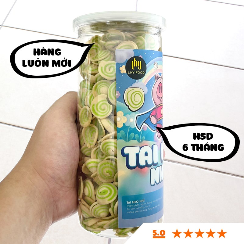 Snack bánh tai heo nhí mix 🍟FREESHIP🍟 350g 2 vị nâu truyền thống và matcha sữa LHYFOOD ăn vặt tuổi thơ Hà Nội