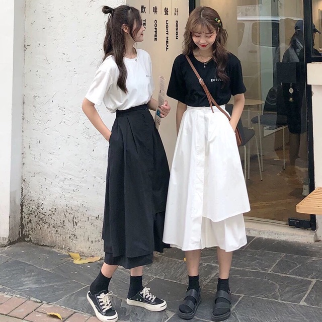 [Mã WAADD giảm 20k đơn 99k] Chân váy tầng vạt lệch Ulzzang siêu xinh | BigBuy360 - bigbuy360.vn