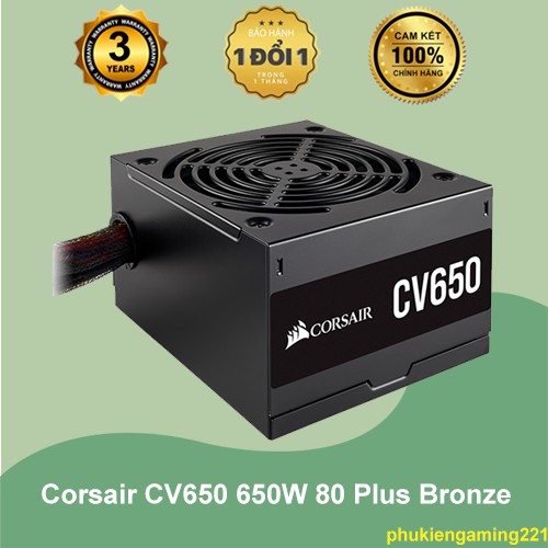 Nguồn Corsair CV650 650W 80 Plus Bronze - Hàng Chính Hãng