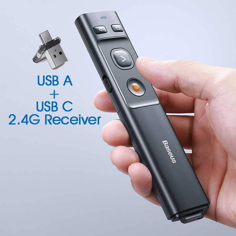 BASEUS Bộ Điều Khiển Từ Xa 2 Trong 1 Type-C Và USB RF 2.4GHz