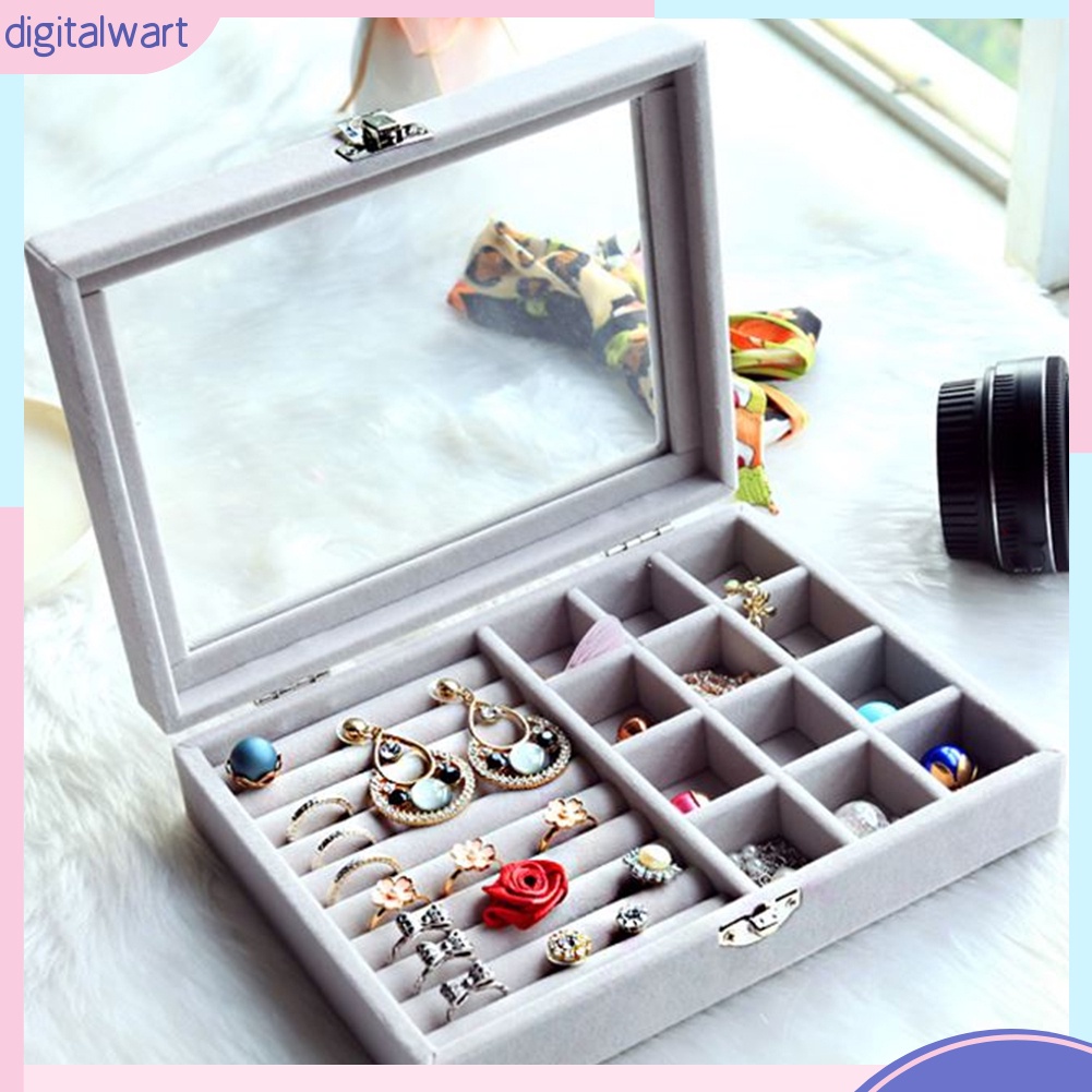 Hộp đựng trang sức vải nhung thời trang sang trọng