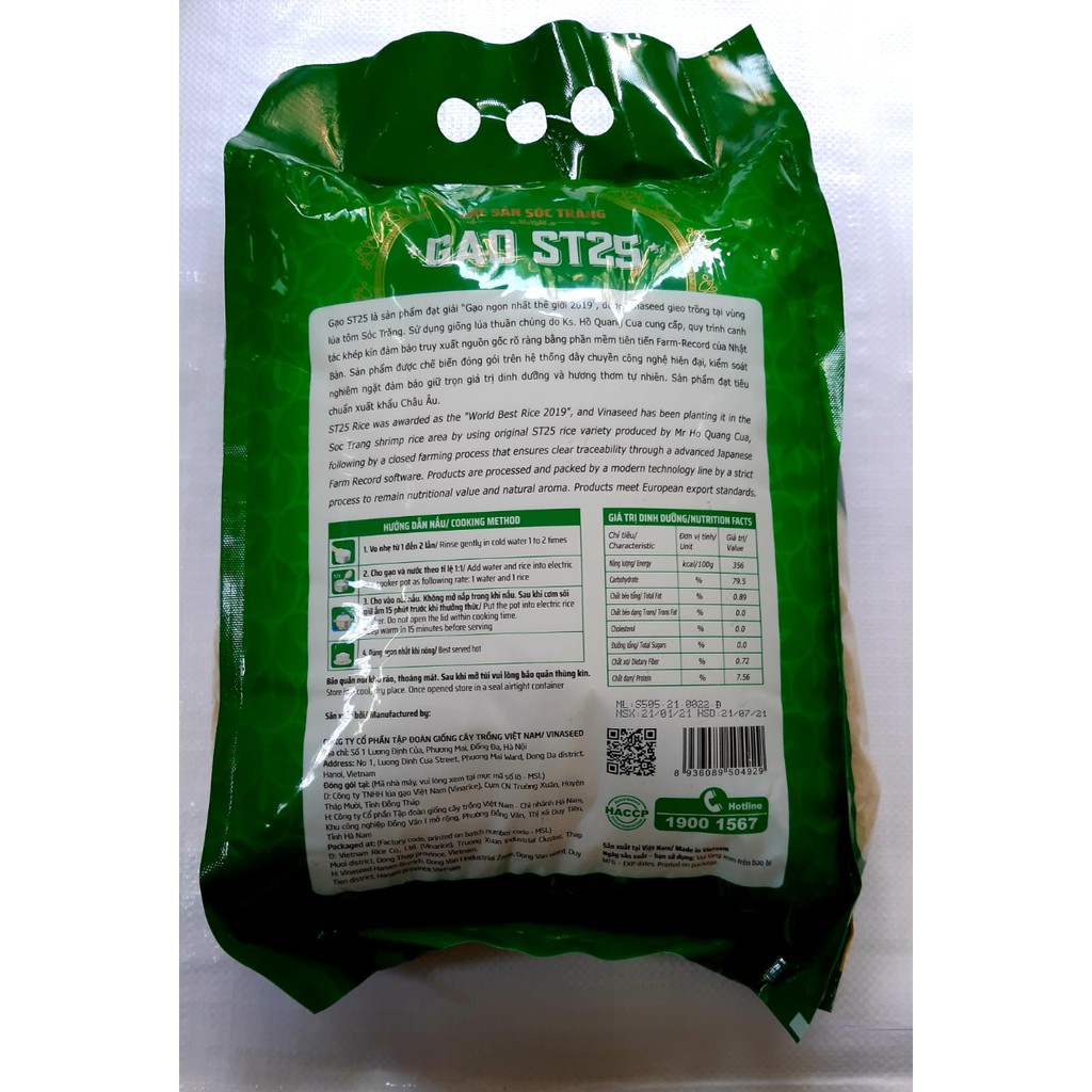 Gạo ST25 - VINASEED túi 5kg
