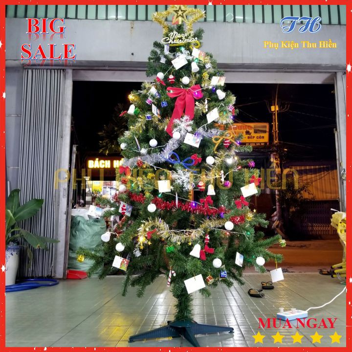 Cây Thông  Noel Cao 1m8 Trang Trí Giáng Sinh Full Đầy Đủ Phụ Kiện