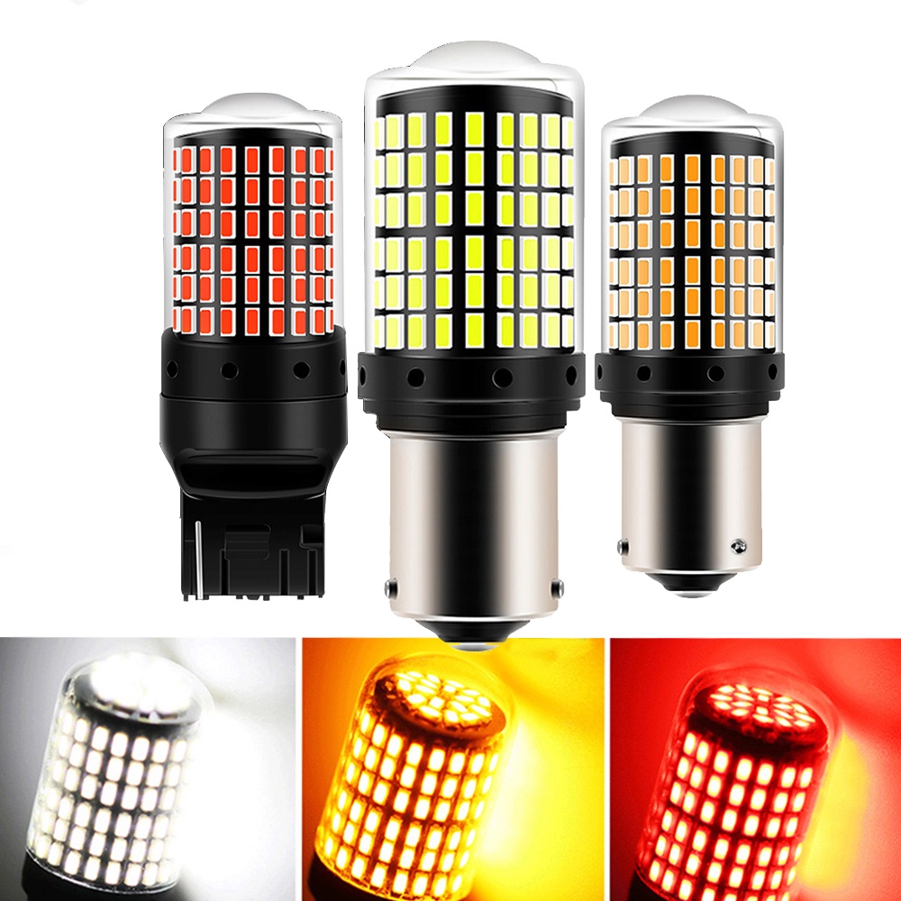 1 Chiếc Bóng Đèn LED 1156 BA15S P21W BAU15S PY21W 7440 W21W P21/5W 1157 BAY15D 7443 3157 LED 144smd Chất Lượng Cao