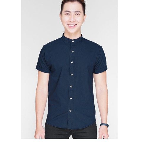 Áo sơ mi nam ngắn tay cổ tàu