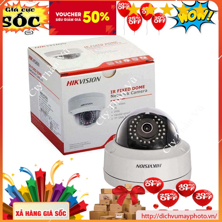 Camera IP Hik 2MP DOME Có POE Có Mic, mã DS-2CD1123G0-IUF kholinhkienmayin