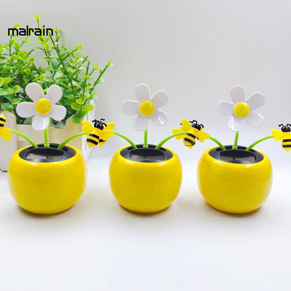 Chậu hoa nhựa dùng năng lượng mặt trời trang trí xe ô tô sáng tạo