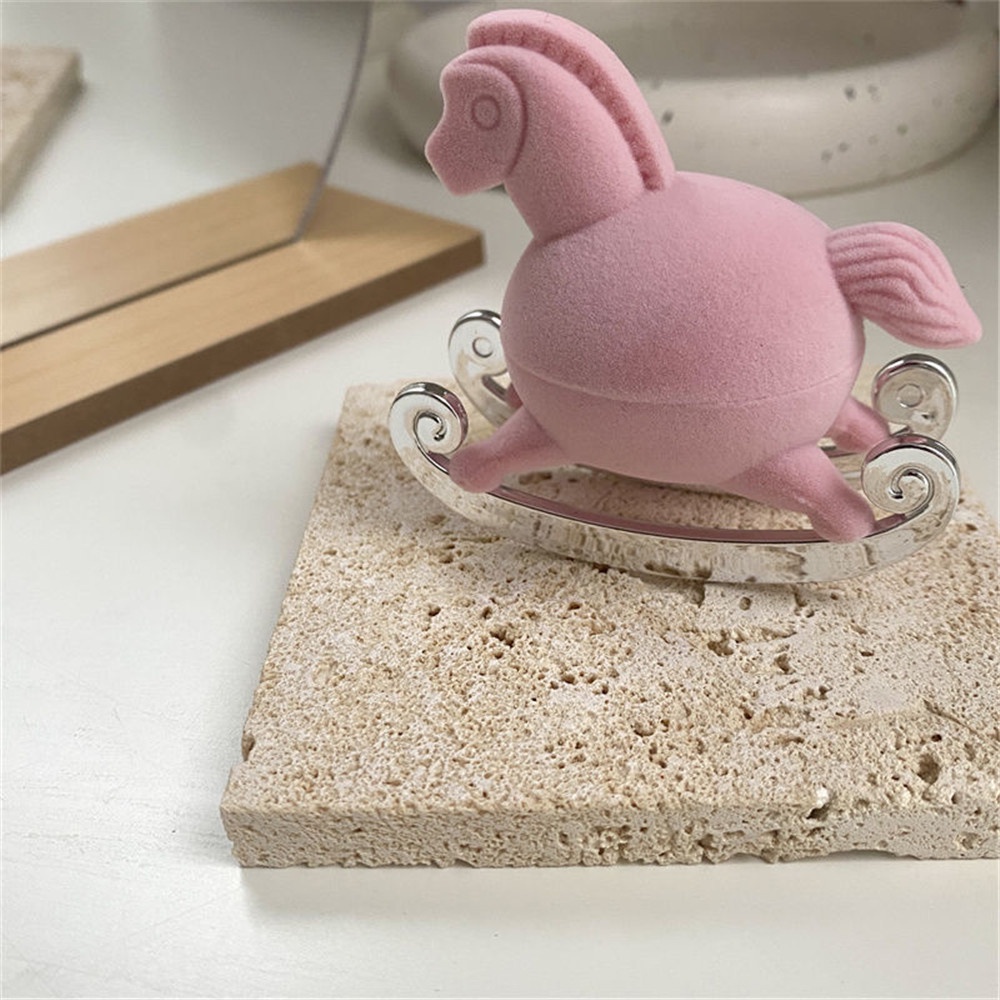 Cod Qipin Hộp Đựng Nhẫn Cưới Bằng Nhung Hình Trojan Màu Hồng Sắp Xếp Gọn Gàng Làm Quà Tặng Cho Nữ