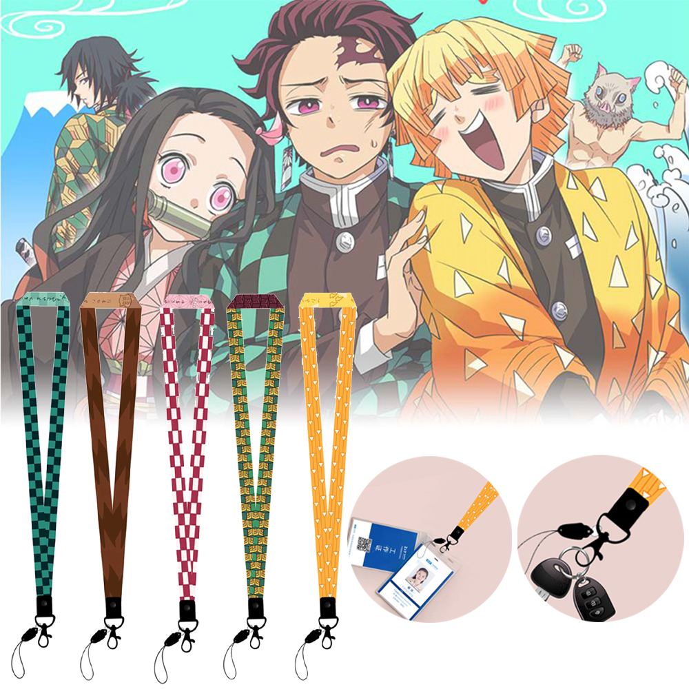 1 Dây Đeo Thẻ Id / Móc Chìa Khóa In Hình Anime Demon Slayer Kimetsu No Yaiba Nhiều Màu Sắc Cho Nam Nữ