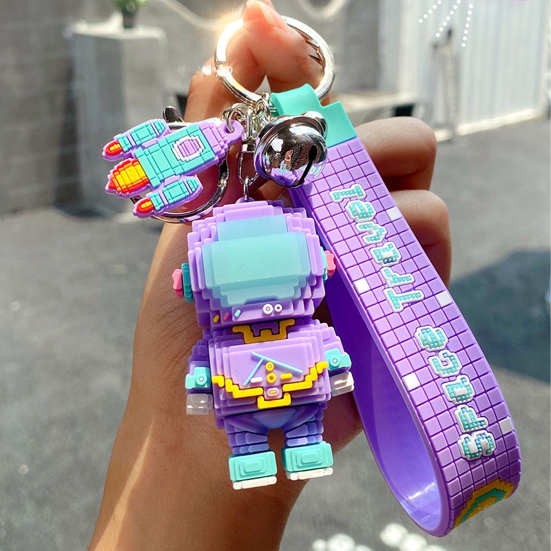 Móc khóa mô hình Lego Space Travel nhiều màu sắc làm quà tặng bạn bè người thân trang trí balo - Ráp