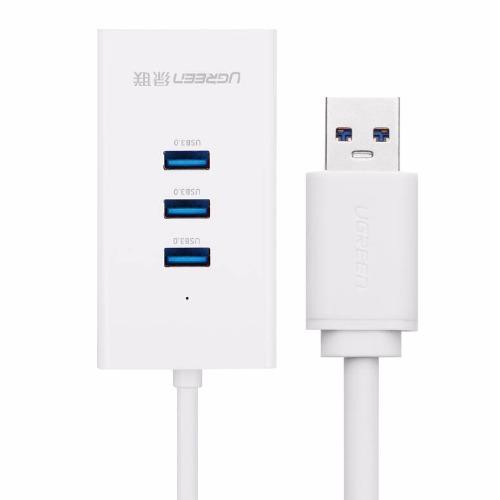 Cáp chuyển USB 3.0 to Lan Gigabit 10/100/1000Gbps + chia 3 cổng USB 3.0 Ugreen 20260