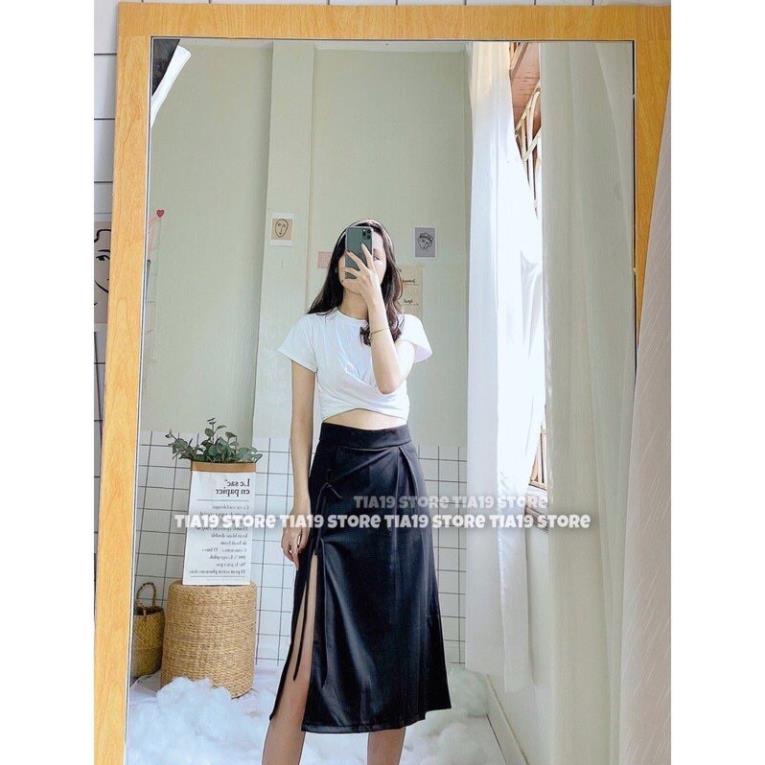 [Hàng VNXK]Chân Váy Xẻ Tà Buộc Dây Nữ🌸 Dáng Xoè Dài, Chân Váy Midi Đen Xẻ Vạt Thắt Nơ Dáng Ullzang | BigBuy360 - bigbuy360.vn