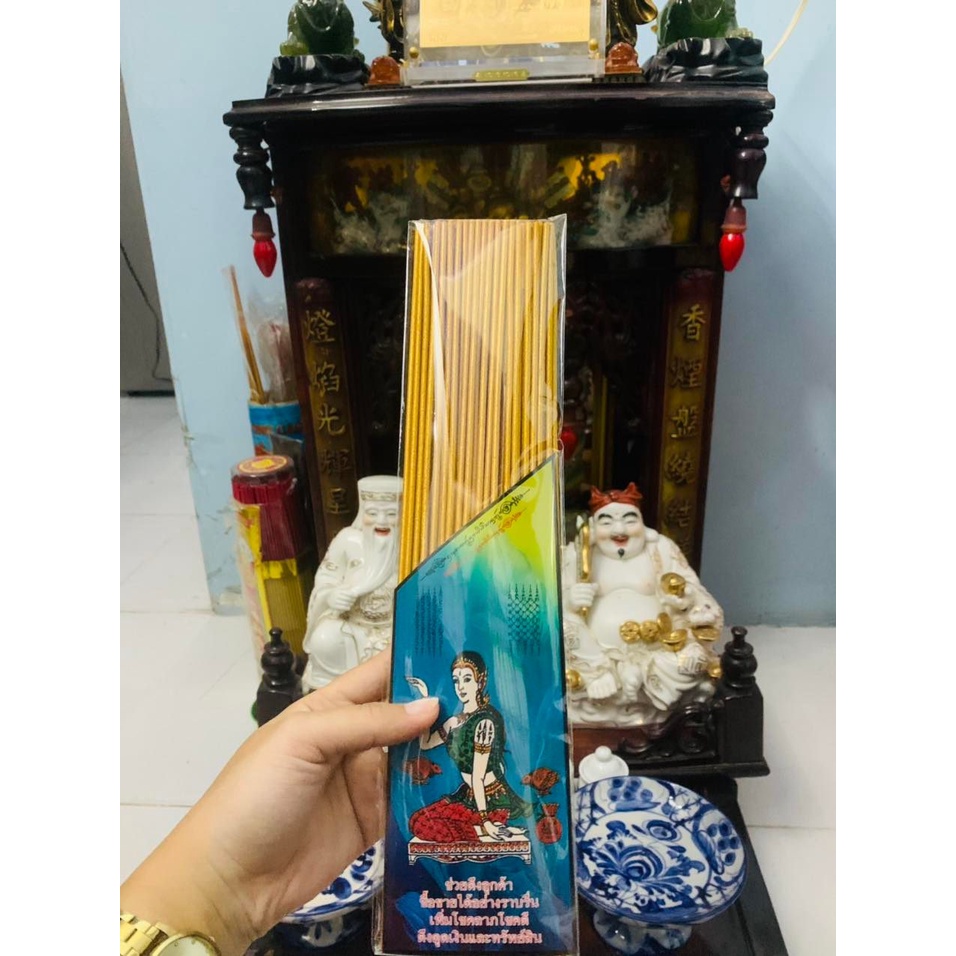 3 bó nhang thần tài chiêu lộc - kéo khách kinh doanh tốt 79 cây cuốn tàn