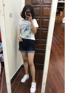 Short jean gập gấu