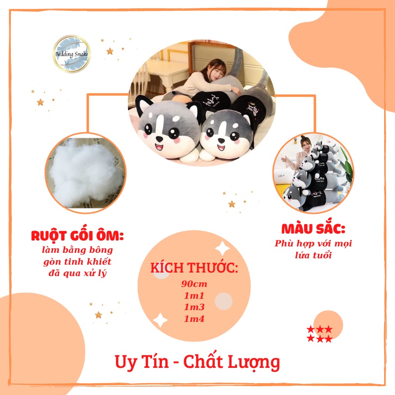 Gấu bông mèo mặc áo siêu Cute, Gối ôm mèo Husky to khủng lồ kích thước đa dạng, Thú nhồi bông mèo alaska co dãn 4 chiều