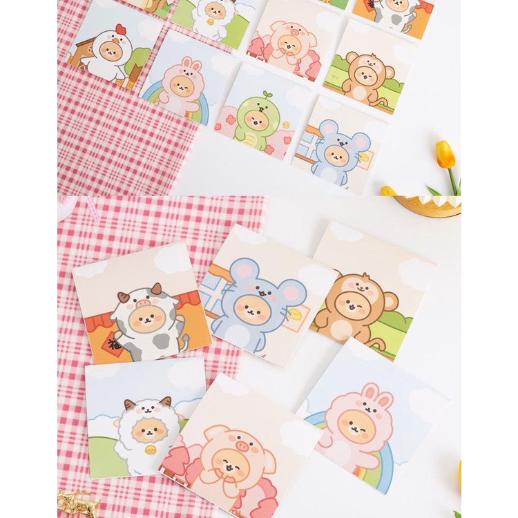 Thiệp Sinh Nhật Thiệp Viết Thư Tay 12 Con Giáp Siêu Dễ Thương Handmade In Nổi 4D