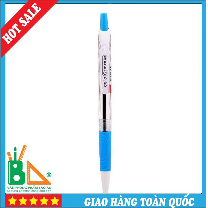 Bút Bi Bấm Cello GLIDER XS Ấn Độ (Xanh - Đỏ - Đen) Chính Hãng 100%