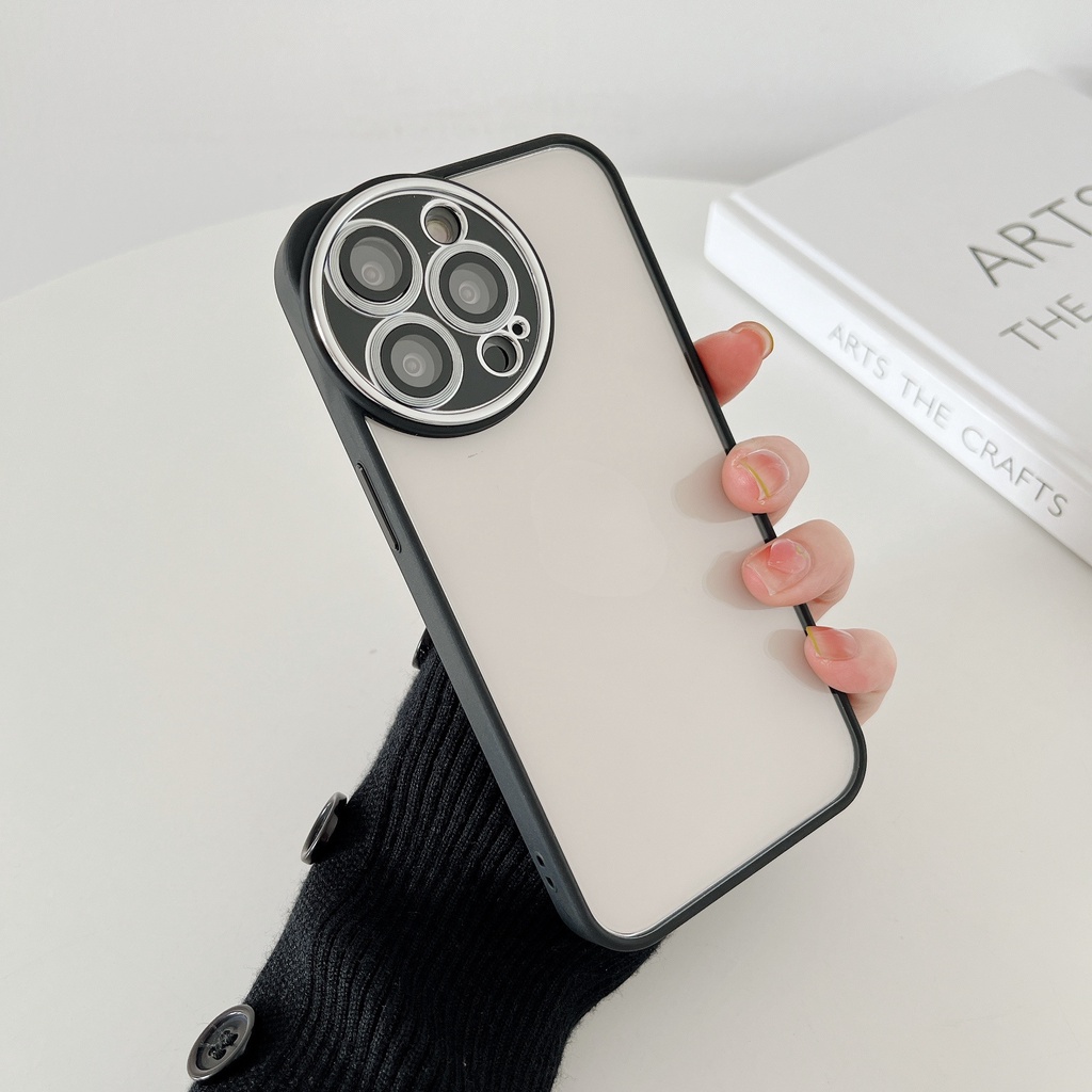 Ốp Điện Thoại Trong Suốt Có Khung Kim Loại Bảo Vệ Camera Cho IPhone 13 pro max 12 11 pro max 11 pro max