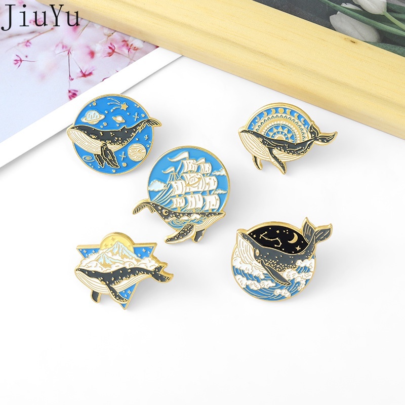 Ghim Cài Áo Hình Cá Voi/Cá Voi/Cá Mập Dễ Thương