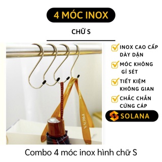 [GIÁ SỈ] Móc Treo - Combo 4 Móc Treo Đồ Chữ S, Chịu Lực Mạnh, Phơi Khăn, Dép, Đồ Dùng 9267