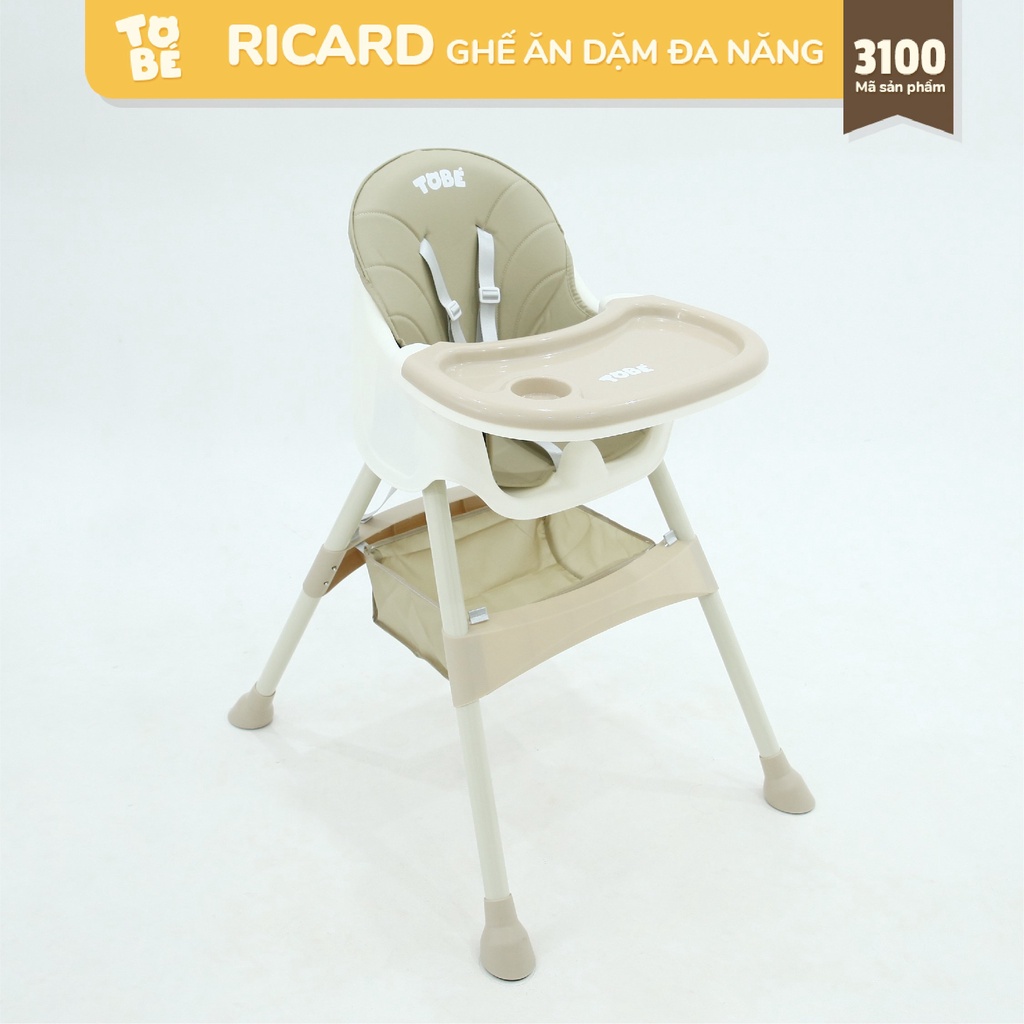 Ghế ăn dặm cho bé, ghế ăn dặm TOBÉ - Ricard cao cấp cho bé trên 6 tháng tuổi với nhiều cải tiến mới nhất