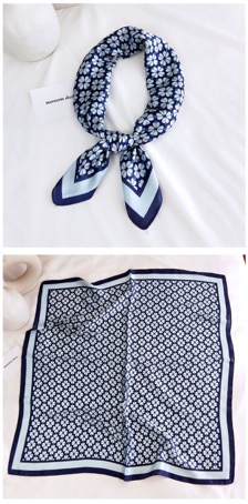 Khăn lụa vuông khăn choàng cổ lụa vuông in hoa