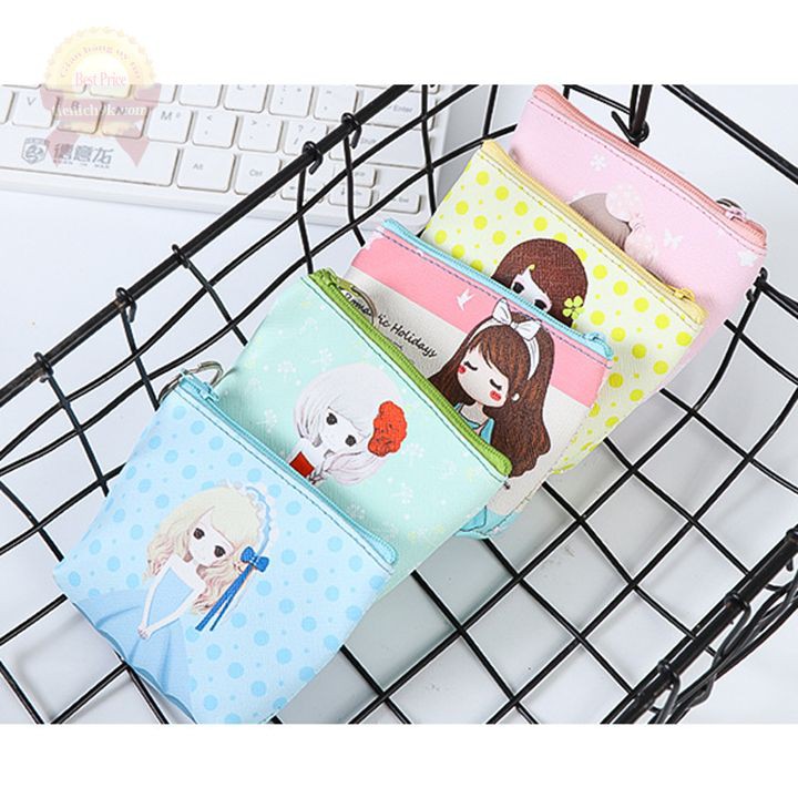 Ví đựng tiền mini hình cô bé | Túi nhỏ vải canvas F735SP1