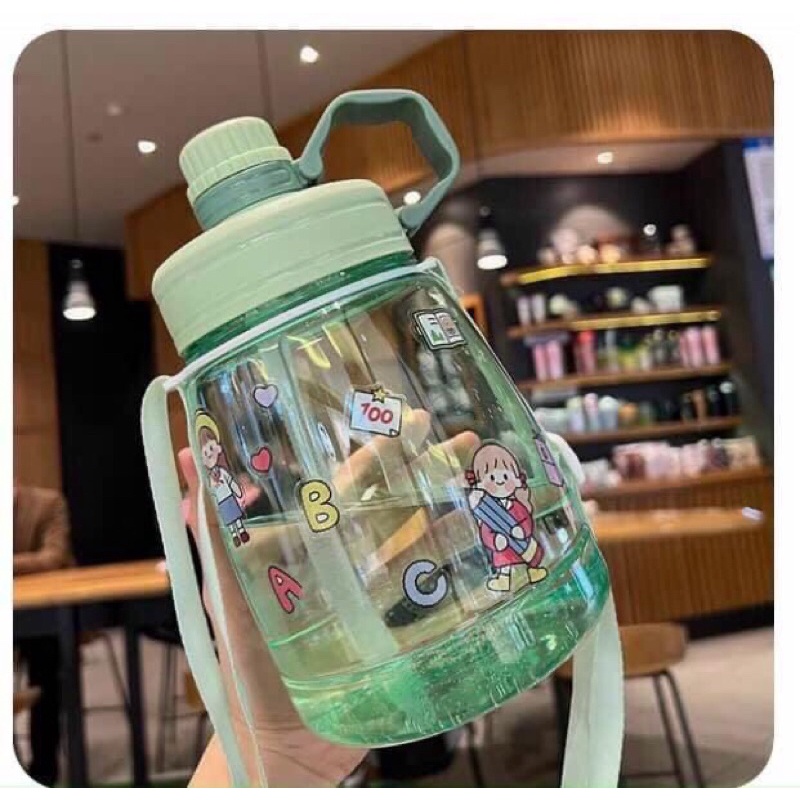 Giá thanh lý bình nước cute 1,3L tặng kèm sticker