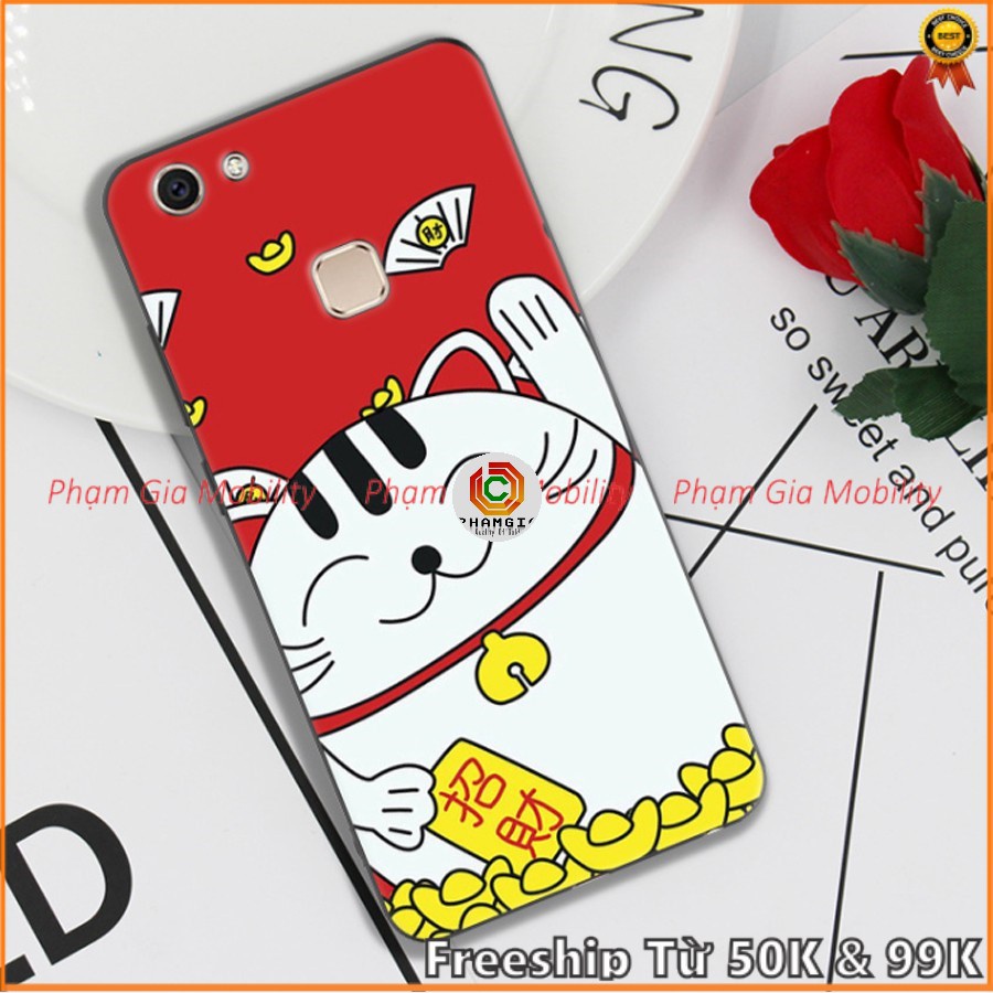 Ốp lưng hình Vivo V7/ Vivo V7 Plus mèo thần tài in 3D chất cực đẹp