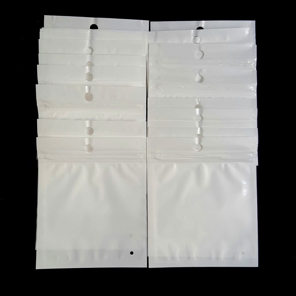 Combo 10 túi zip trắng 1 mặt trong kích thước 10cm x 12cm