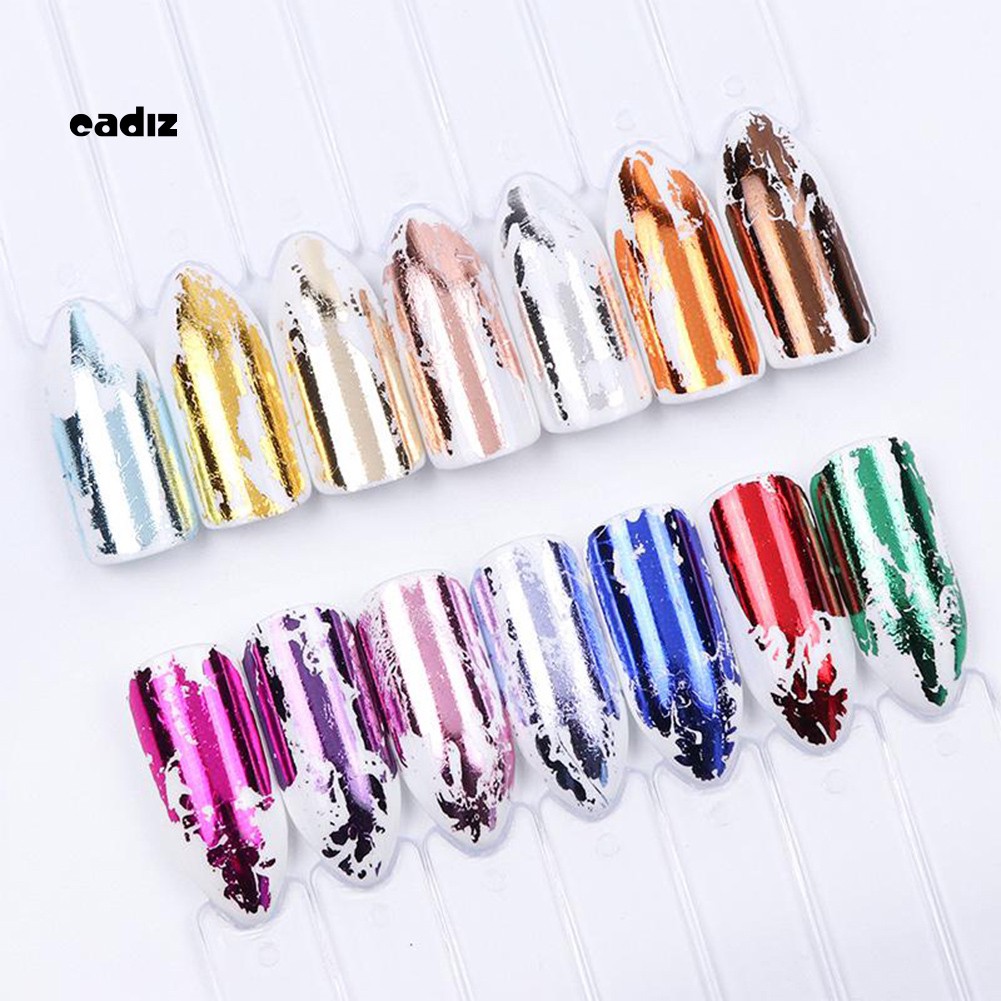 [Hàng mới về] Set 14 tờ sticker dán trang trí móng tay bằng lá thiếc thời trang