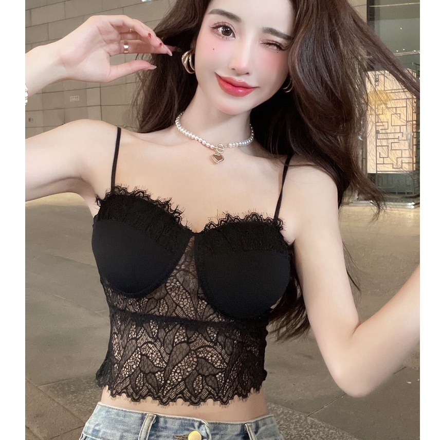 Áo Bra Ren 2 Dây - Áo Ngực Mút Mỏng - Bra Nữ Co Dãn Sang Chảnh AMYBRA B2206