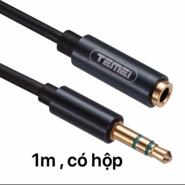 Cáp nối dài Audio 3.5mm (AUX) cao cấp dài 1.m chính hãng temei