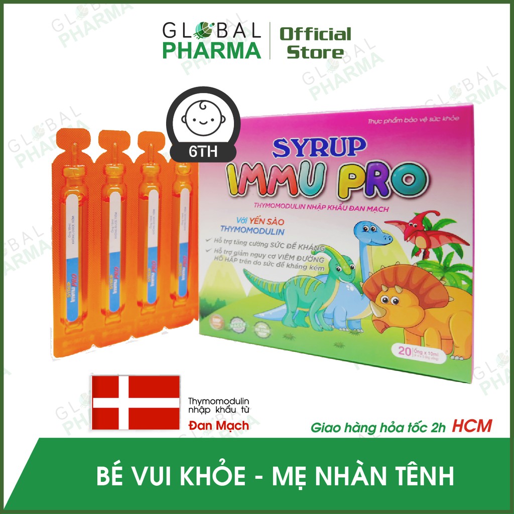 [NL ĐAN MẠCH] Siro Tăng miễn dịch, đề kháng cho Trẻ IMMU PRO (Hộp 20 Ống)