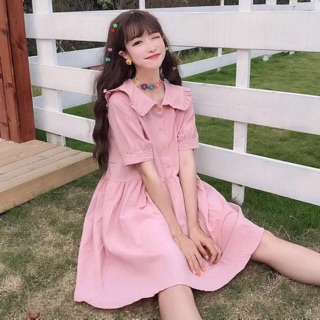 ĐẦM BABYDOLL HỒNG CỔ BÈO.