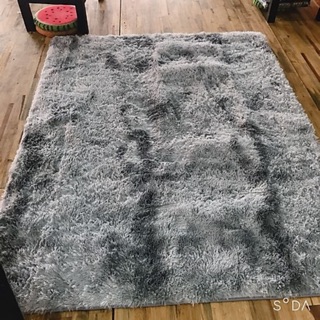 Thảm Lông Loang Màu Xám Nhạt Trải Sàn Trang Trí 1m6x2m
