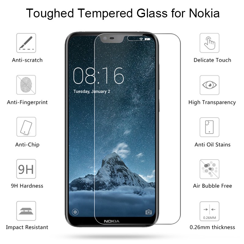 Nokia Lumia 430 520 530 532 535 540 550 625 kính cường lực Tempered Glass Screen Protector Film