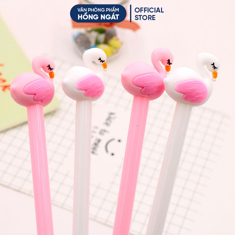 Bút bi cute thiên nga, bút bi nước mực gel đen ngòi 0.5mm nhiều màu dễ thương đồ dùng học tập văn phòng phẩm B19