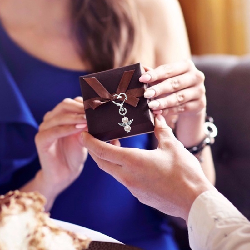 Búp Bê Thiên Thần Đính Ngọc Trai Giả Bằng Hợp Kim Dễ Thương Treo Cây Thông Trang Trí