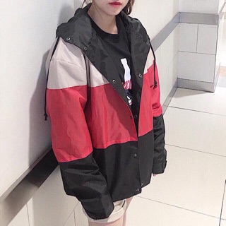 Áo khoác bomber dù phối 3 sọc
