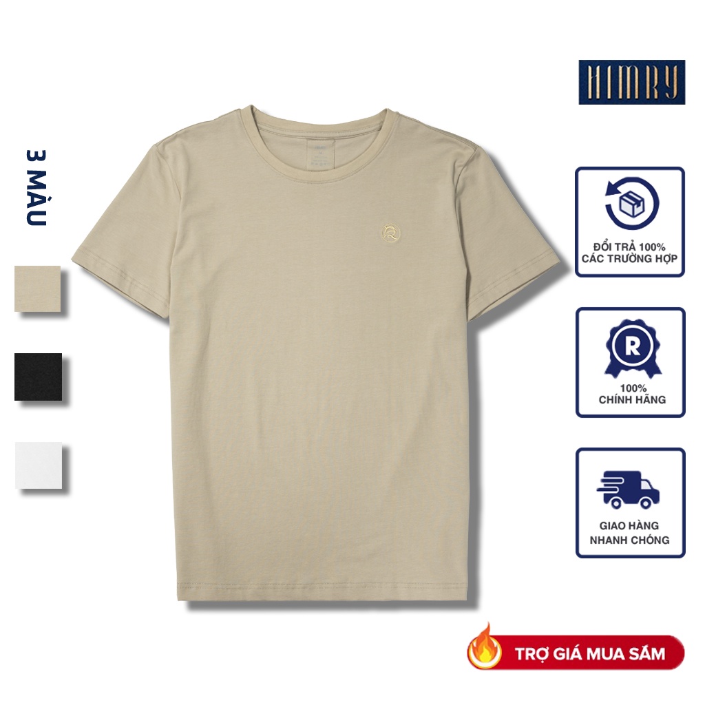 Áo thun nam cổ tròn HIMRY chất cotton cao cấp,màu đen,trắng trẻ trung,lịch lãm | BigBuy360 - bigbuy360.vn