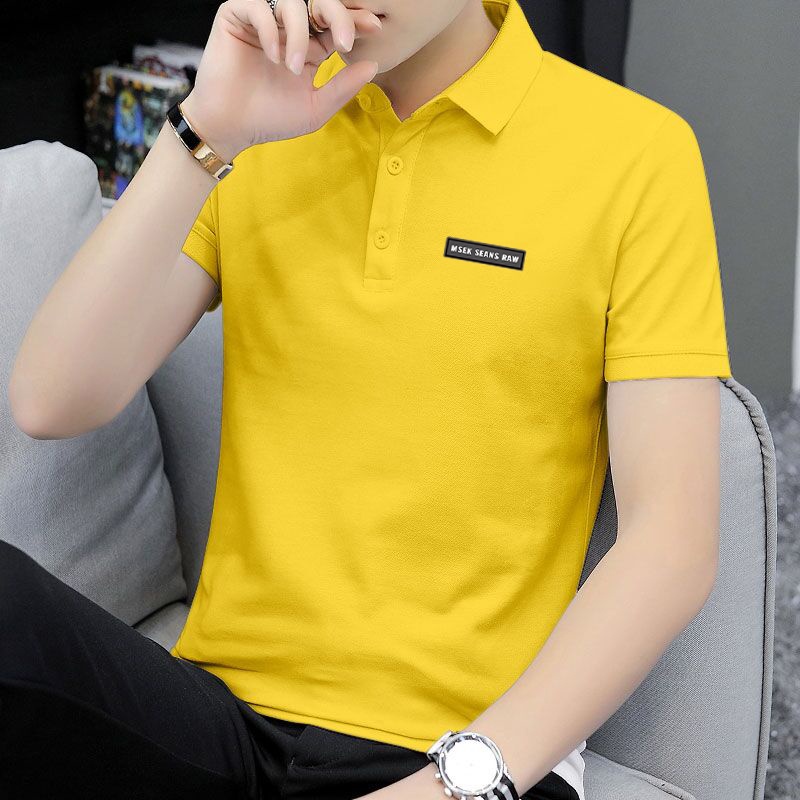 Áo Thun Polo Tay Ngắn Dáng Ôm Màu Xám Đơn Giản Thời Trang Mùa Hè Cho Nam