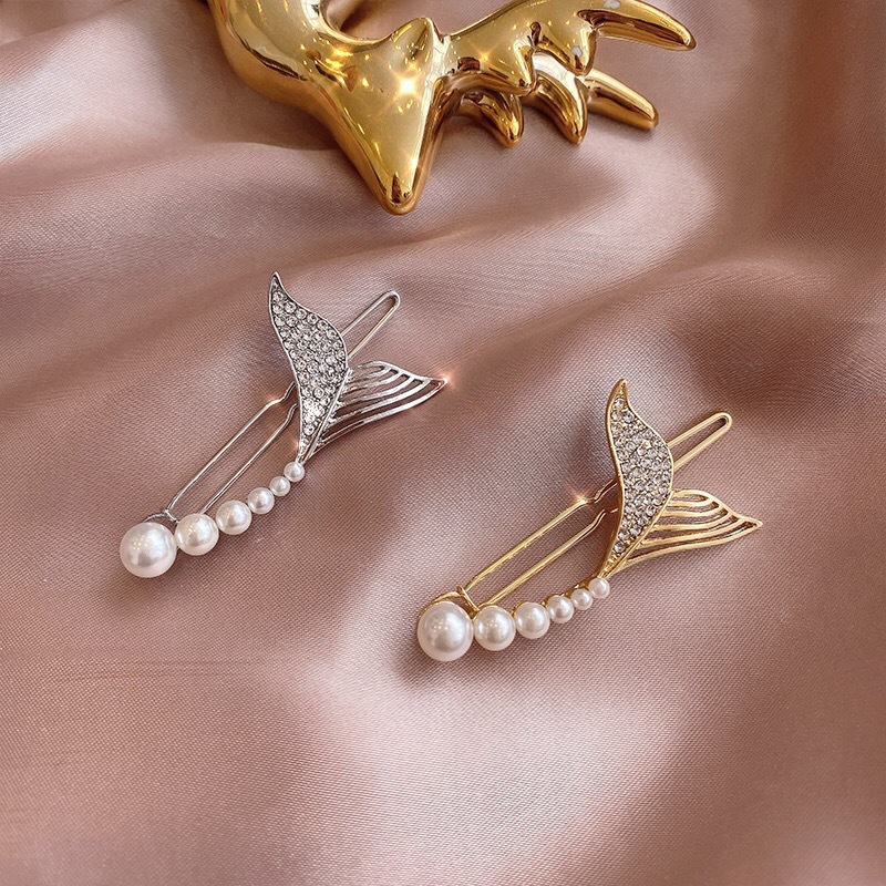 Kẹp Tóc Cá Heo Đính Ngọc Trai Nhân Tạo Thời Trang 2022