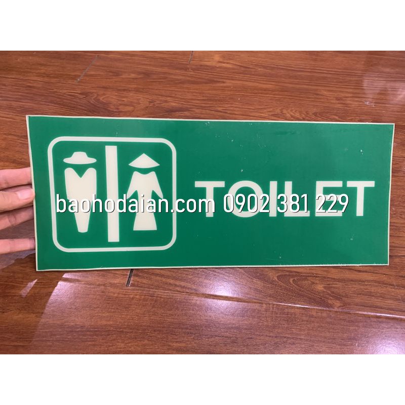 Biển chỉ dẫn nhà vệ sinh nhựa dạ quang PVC Toilet